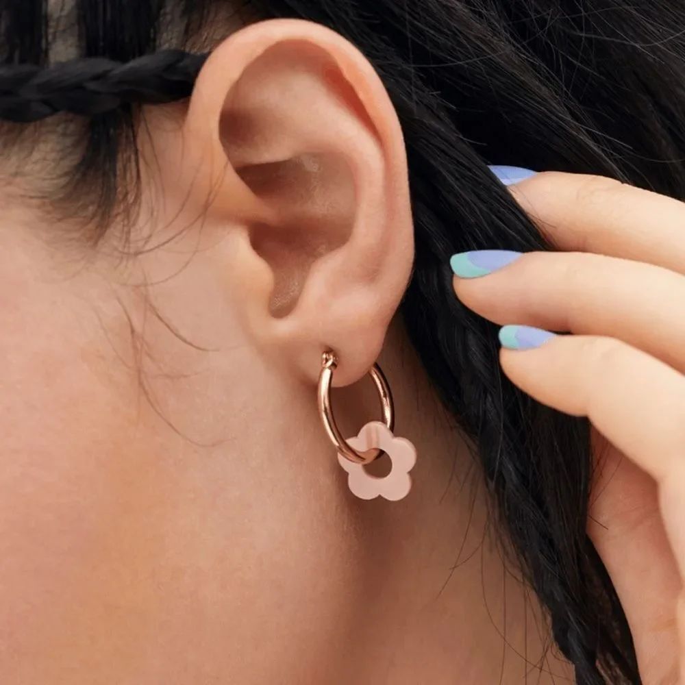 Flower Hoop Earrings #2118